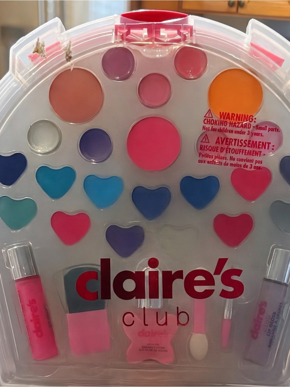 Claire's Pink, Blue & Purple Heart Makeup Set